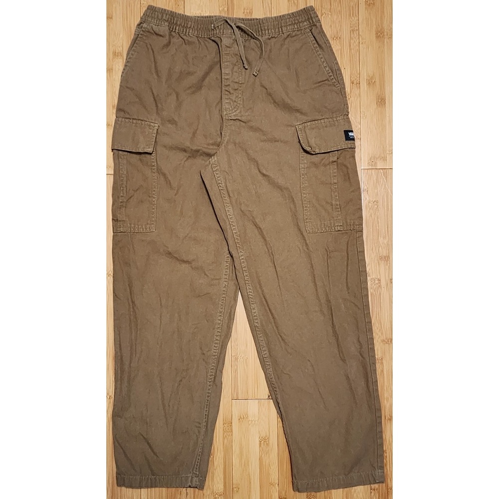 Vans Range Elastic Baggy Tapered Fit Pants Mens Size Small Brown Skate Trousers